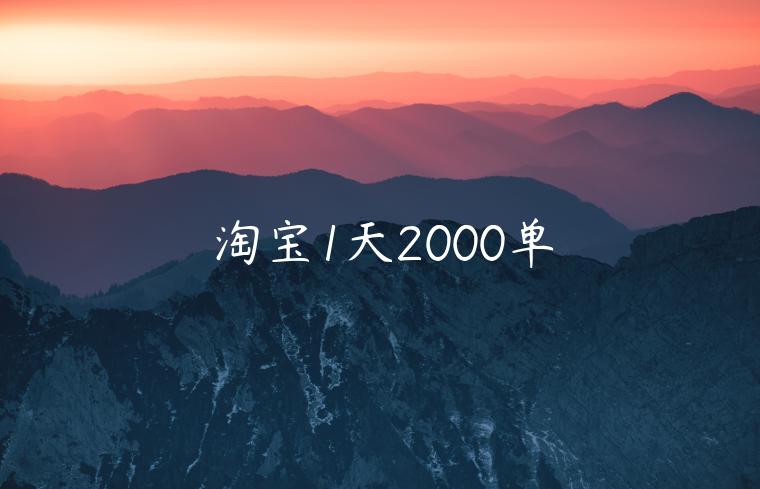 淘寶1天2000單